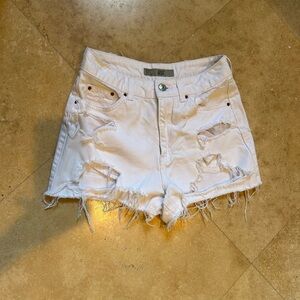 Topshop MOM White Denim Shorts